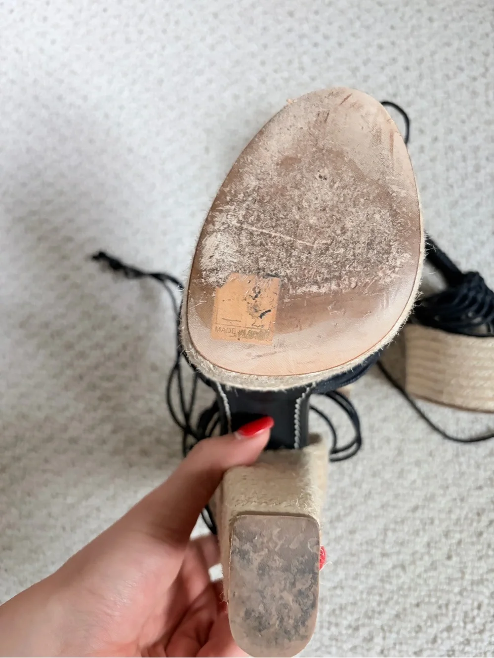 Paloma Barceló Black Macramé Espadrille Platform Heels EU 37